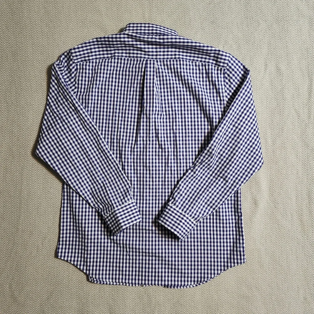Banana Republic Mens XL Blue Gingham Non Iron Classic Fit Button Down Shirt